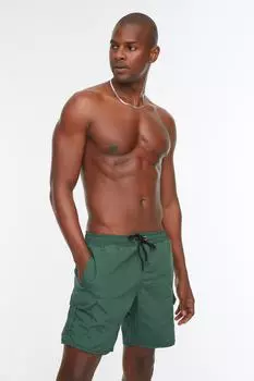 Шорты для плавания - Зеленый - Однотонный Trendyol