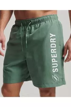 Шорты для плавания - Зеленый - Слоган SUPERDRY