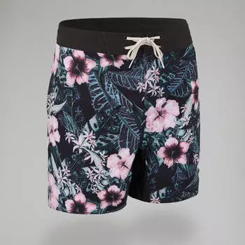 Шорты для серфинга 17 дюймов — 500 Hibisco Coral OLAIAN, цвет orange