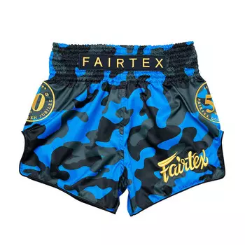 Шорты для тайского бокса Fairtex BS1917 Golden Jubilee, Solid, размер M, синий