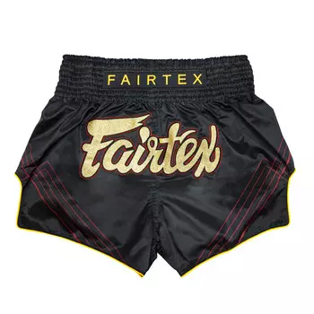 Шорты для тайского бокса Fairtex BS1925, размер 2XL, черный/красный