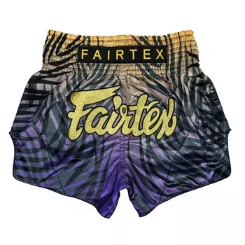 Шорты для тайского бокса Fairtex Bs1942 Dusk, размер 4XL, фиолетовый/золотистый