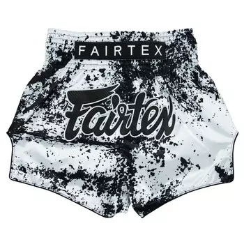 Шорты для тайского бокса Fairtex Bs1948 Grunge White, размер M, белый/черный