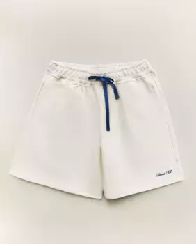 Шорты для тенниса Zara Home Cotton Bermuda With Contrast Drawstrings, бежевый/синий