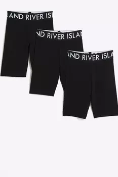Шорты для велоспорта для девочек, 100% хлопок, 3 шт в упаковке River Island, черный