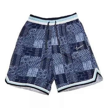 Шорты dna flowers embroidered basketball shorts blue Nike, синий