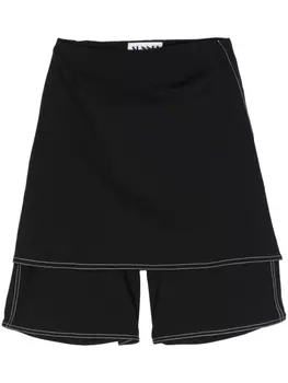 Шорты до колена с накладной юбкой Sunnei, черный