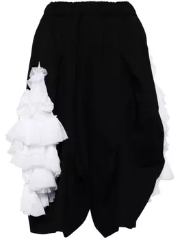 Шорты до колена с рюшами Noir Kei Ninomiya, черный