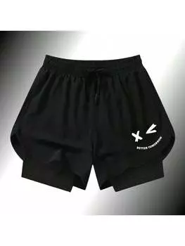 Шорты двухслойные мужские, черный