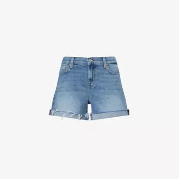 Шорты джинсовые 7 For All Mankind с рваным краем, синий