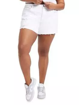 Шорты Джинсовые GOOD AMERICAN 90s, белый