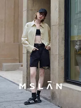 Шорты джинсовые MSlan с высокой талией, синий