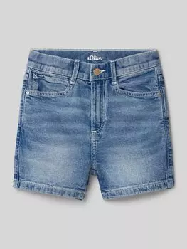 Шорты джинсовые облегающие из хлопковой смеси, модель «SURI» s.Oliver RED LABEL, синий