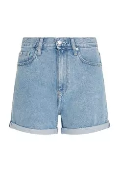 Шорты джинсовые, пятикарманные, с заклепками на карманах, женские Calvin Klein Jeans, цвет Denim Medium