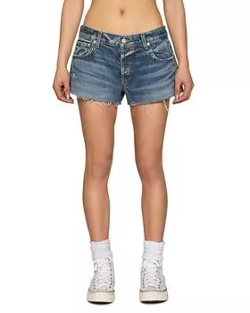 Шорты джинсовые с низкой посадкой и рваным краем Tommy EB Denim, синий