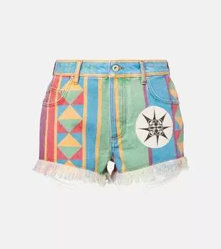 Шорты джинсовые с принтом Paula's Ibiza Loewe, разноцветный