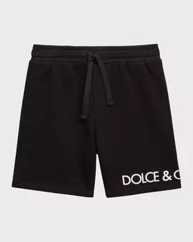 Шорты-джоггеры для мальчиков с логотипом, размер 12–30 м Dolce&Gabbana, цвет Black