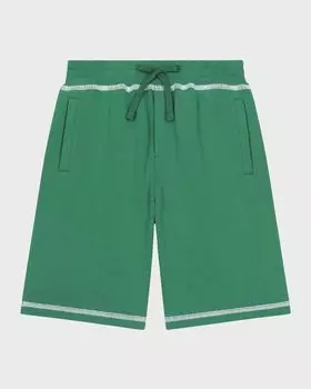 Шорты-джоггеры для мальчиков с вышитым логотипом Dolce&Gabbana, цвет Dark Green
