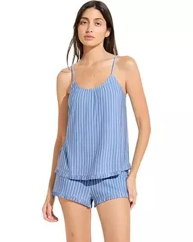 Шорты Eberjey Gisele Printed - The Ruffle Cami & Shorts Set, цвет Nordic Stripes Vista/Blue
