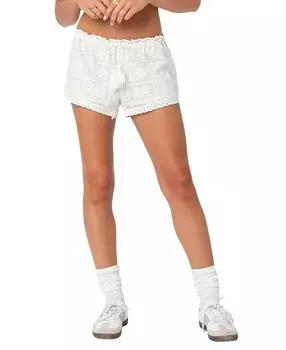 Шорты Edikted с кружевом и острием, слоновая кость/кремовый