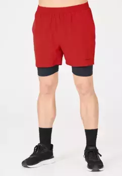 Шорты ENDURANCE "Kros", дизайн 2-в-1 с функцией быстрого высыхания и растягивания, красный