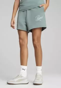 Шорты ESS SCRIPT HOCHGESCHNITTENE Puma, зеленый