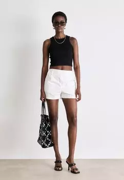 Шорты Eyelet High Waist DKNY, белые