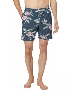 Шорты Faherty Shorelite Trunks 7", цвет Navy Island Orchid