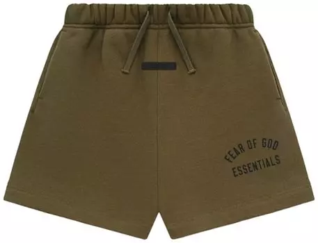 Шорты Fear of God Essentials Kids Fleece Soccer Short 'Olive', зеленый
