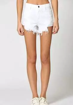 Шорты Finn High Rise Fray Shorts белого цвета HIDDEN
