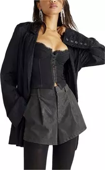 Шорты Free People Roma Vegan Suede Shorts, черный