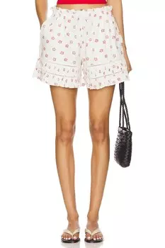 Шорты Free People с принтом "Кембридж" на завязках, ivory combo