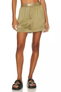Шорты Ganni Washed Satin Shorts, цвет Aloe