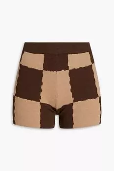 Шорты Gelato в клетку из смесового хлопка JACQUEMUS, коричневый