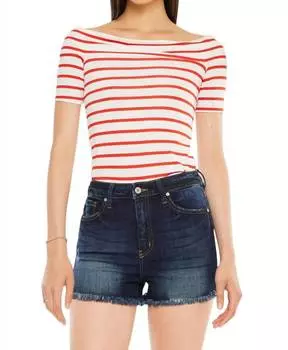 Шорты Gemini High Rise в темном цвете KanCan, цвет dark wash