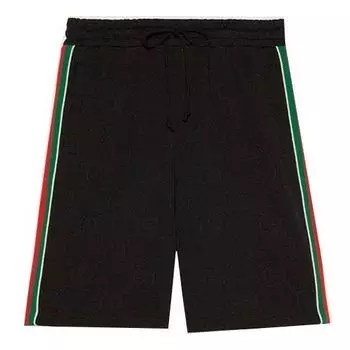 Шорты gg jacquard gersey bermuda short 'black' Gucci, черный