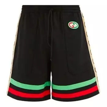 Шорты gg stripe shorts 'black' Gucci, черный