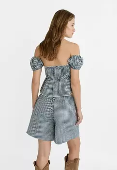 Шорты GINGHAM Stradivarius, темно-синий