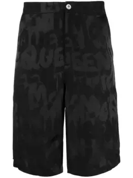 Шорты Graffiti с логотипом Alexander McQueen, черный