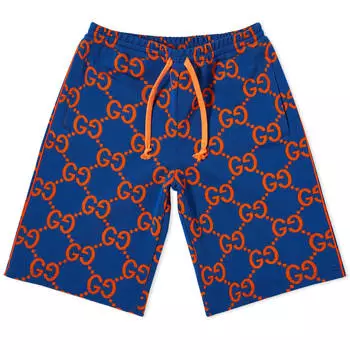 Шорты Gucci Jumbo Gg Sweat Short, синий
