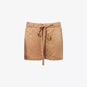 Шорты Gucci с тисненым монограммным принтом, бронзовый