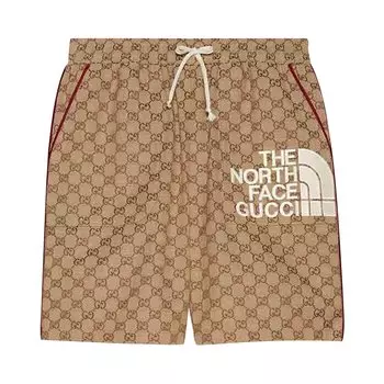 Шорты Gucci x The North Face, Бежевый/Черное дерево