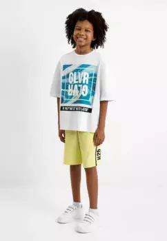 Шорты Gulliver с крутыми шрифтовыми принтами, желтый