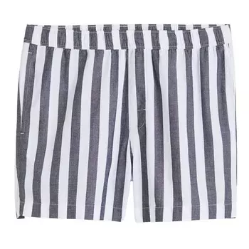 Шорты H&amp;M Cotton Poplin Pajama, белый/черный