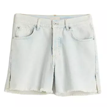 Шорты H&amp;M High Waist Denim, светло-голубой