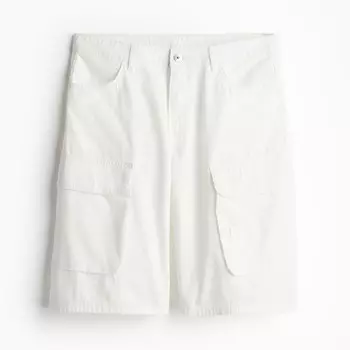 Шорты H&M Canvas Cargo, кремовый