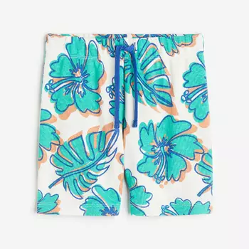 Шорты H&M Kids Tropical, белый/бирюзовый