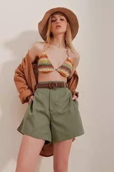Шорты – хаки – нормальная талия Trend Alaat Stili