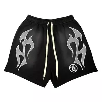 Шорты Hellstar Flame Shorts, цвет Black/Grey