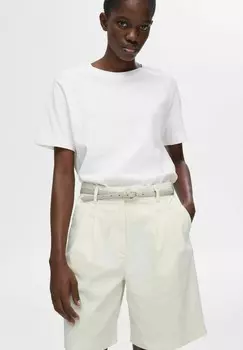 Шорты HIGH WAIST Selected Femme, бежевый